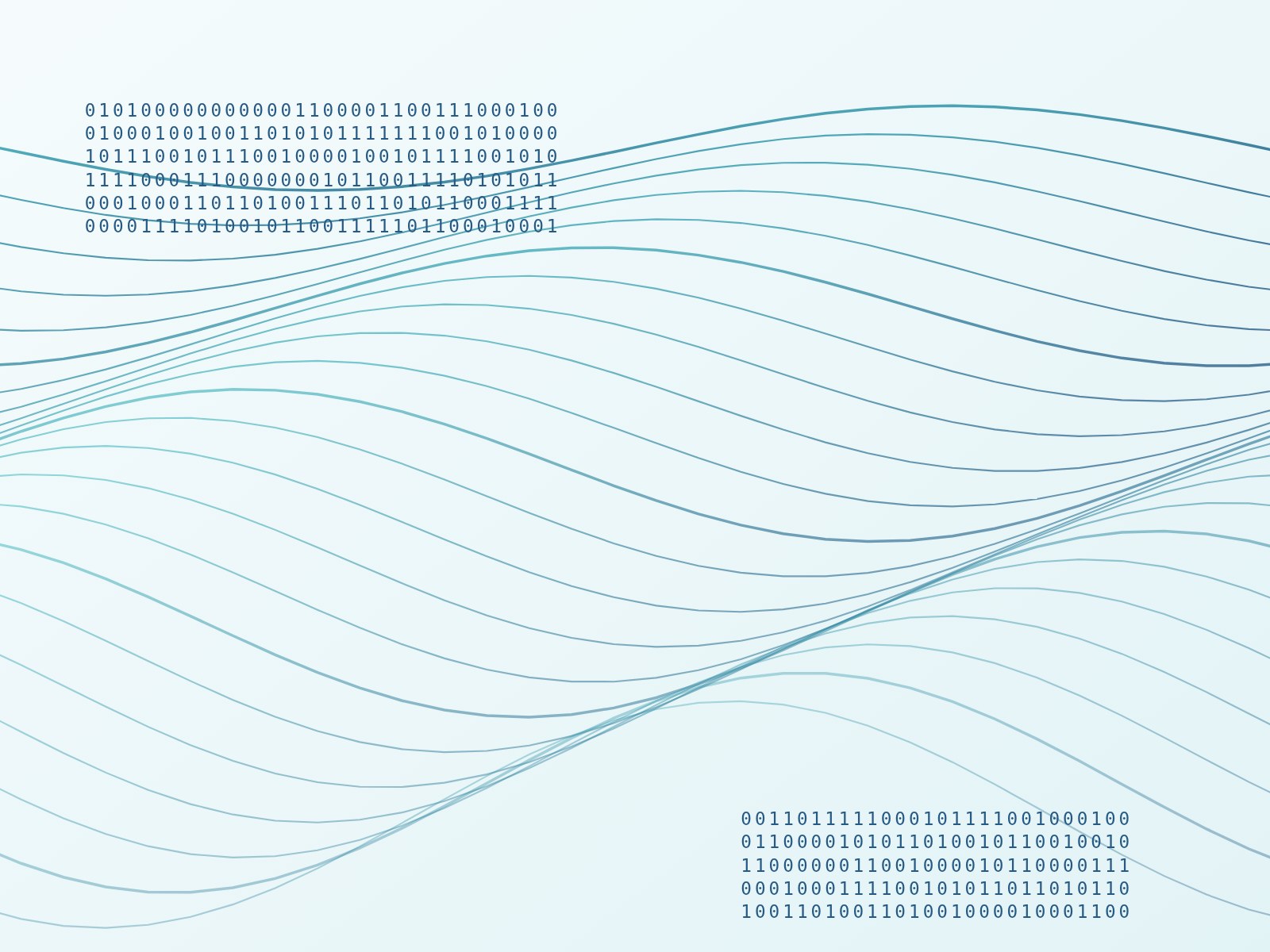 Flowing lines and binary digits