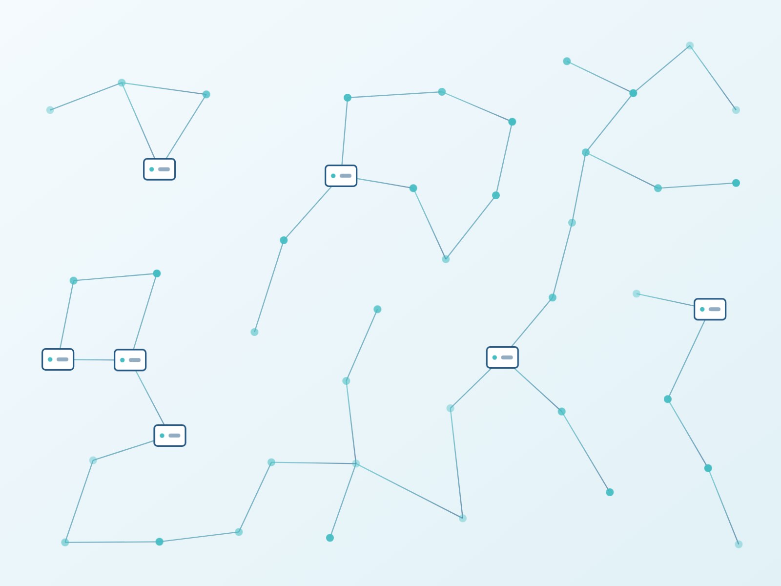 Network of connected nodes representing a professional community